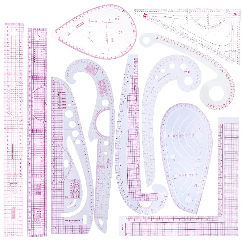 

Multifunctional French Curve Ruler, Soft Plastic Patchwork Ruler, Measure Dressmaking, Drawing Template,Craft Sewing Tools,11Pcs