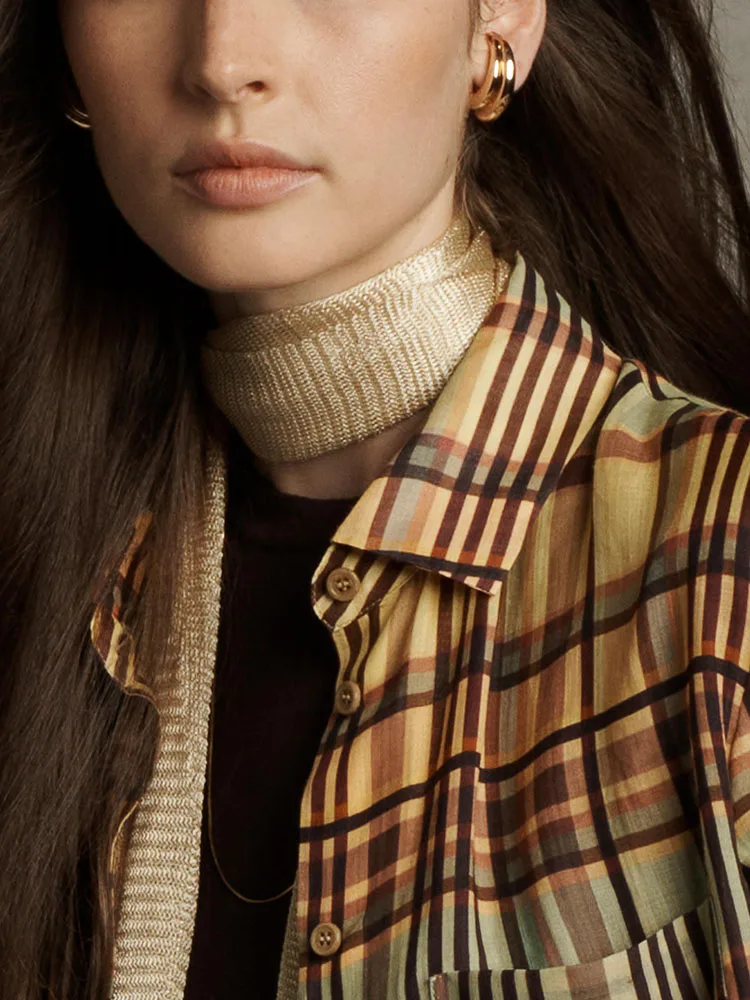 

Удобная клетчатая длинная свековая повседневная женская модная одежда с отложным воротником, универсальная осенняя новинка, женская одежда