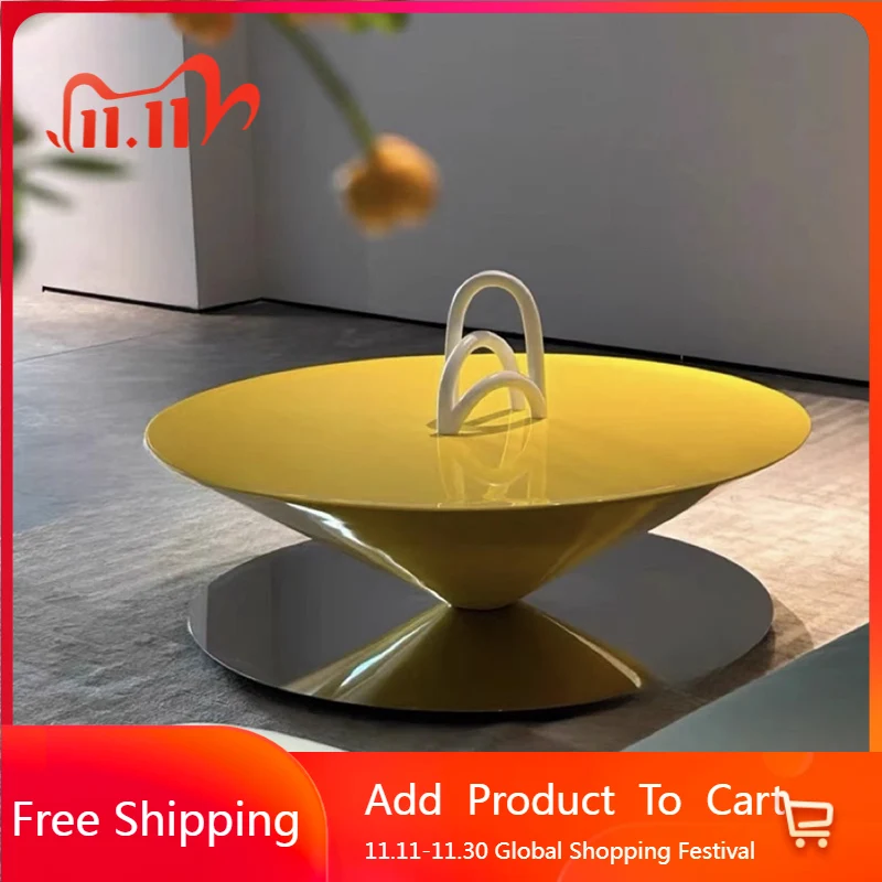 

Дизайнерский минималистичный журнальный столик Эстетический стоячий итальянский минималистичный приставной столик Уникальная круглая мебель Meubles в стиле постмодерн