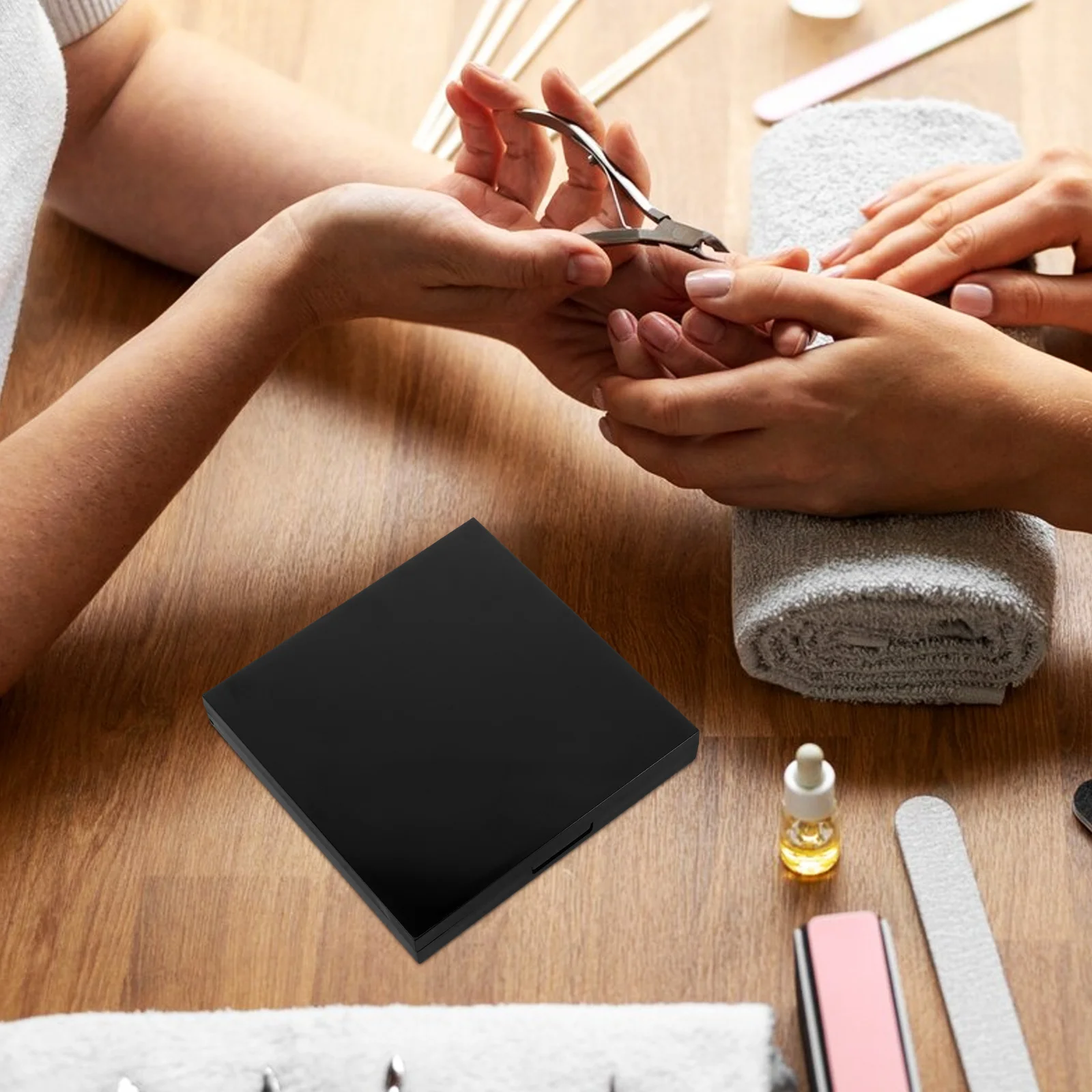 

4Pcs Uv Gel Nail Glue Organizer Dark Storage Box Black Bottom Lightproof Case Jelly Glue Press-on Uv Gel Nail Organizer