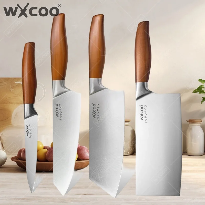 WXCOO Japanese Chef Knife Meat Cleaver Sanouri Slicing Boning Utility Stainless Steel Paring Sushi Knife Kitchen Knives