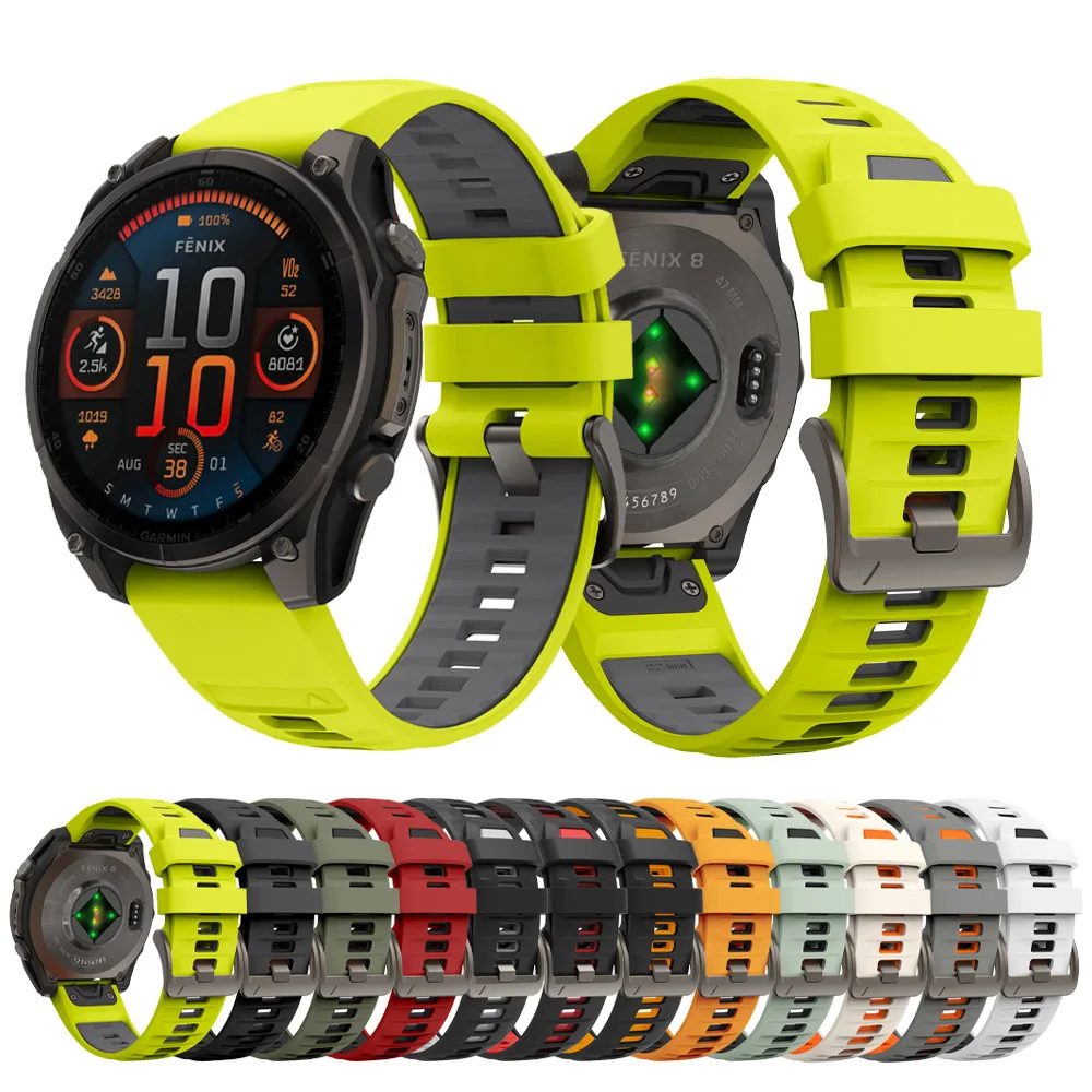 퀵핏 실리콘 스트랩, 1:1 오리지널 밴드 팔찌, 가민 페닉스 8, 47mm, 51mm, E 7, 7X, 6, 6X, 5, 5X, 에픽스 프로, 엔듀로 3, 22, 26mm