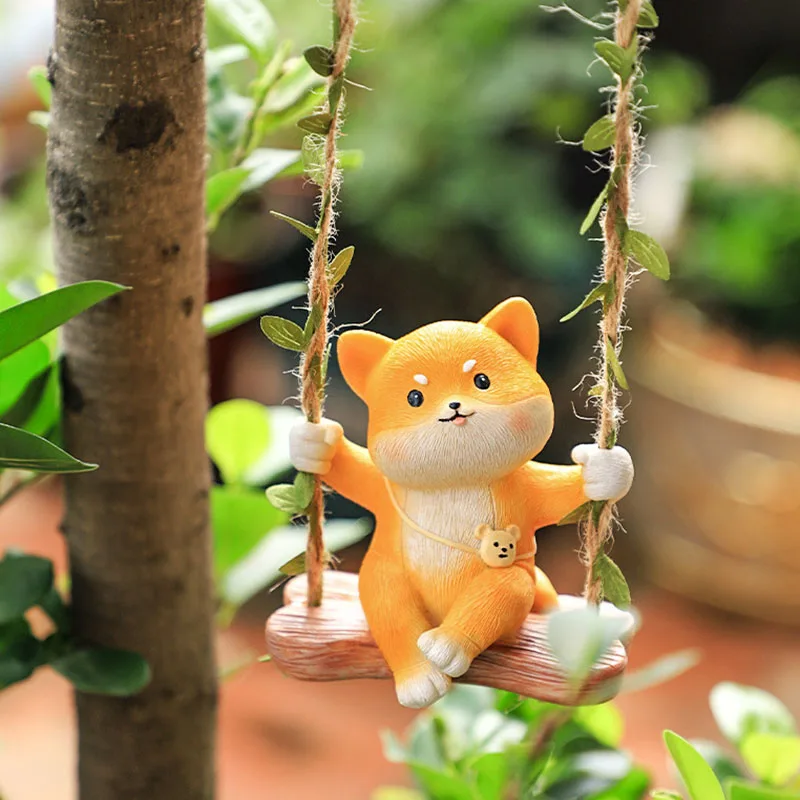 Miniatuur creatief dier schattig cartoon panda beeldje, tuinklimbeeldje, relingdecoratie, hangend ornament