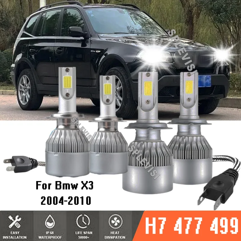 

4x 477 499 Car LED Headlight Bulbs 6000k White 12V Conversion Kit Fit For Bmw X3 2004-2010 2005 2006 2007 2008 2009 2010