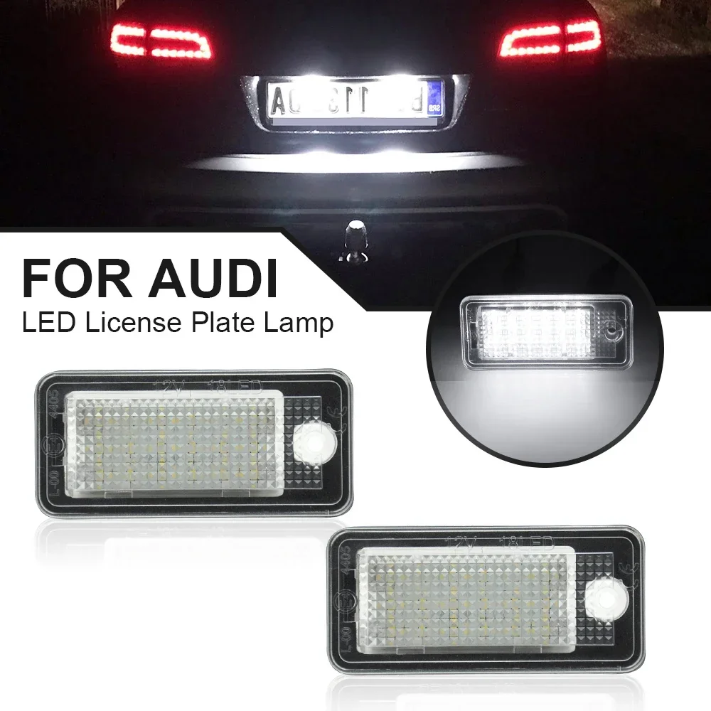 

2PCS LED License Plate Light For A3 8P A4 S4 RS4 B6 B7 A6 RS6 S6 C6 A8 S8 Q7 Canbus Error Free Number Lamp