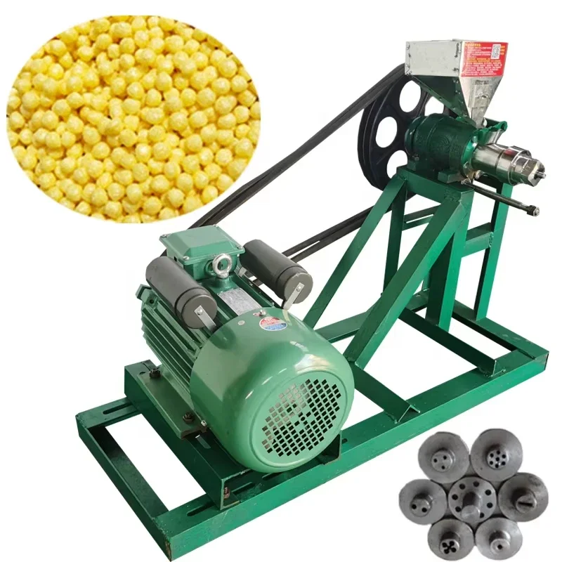 

Semi-automatic small snack food extruder puffed corn making machine