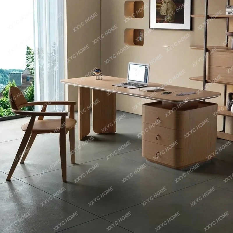 

L Design Sense Creative Computer Table Solid Wood Desk Home Desk Light Luxury Modern High-end