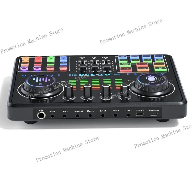 AT350 48 В живая звуковая карта с шумоподавлением AT350 микрофон настольная подставка студийный микшер пение голосовая прямая трансляция эксклюзивный набор