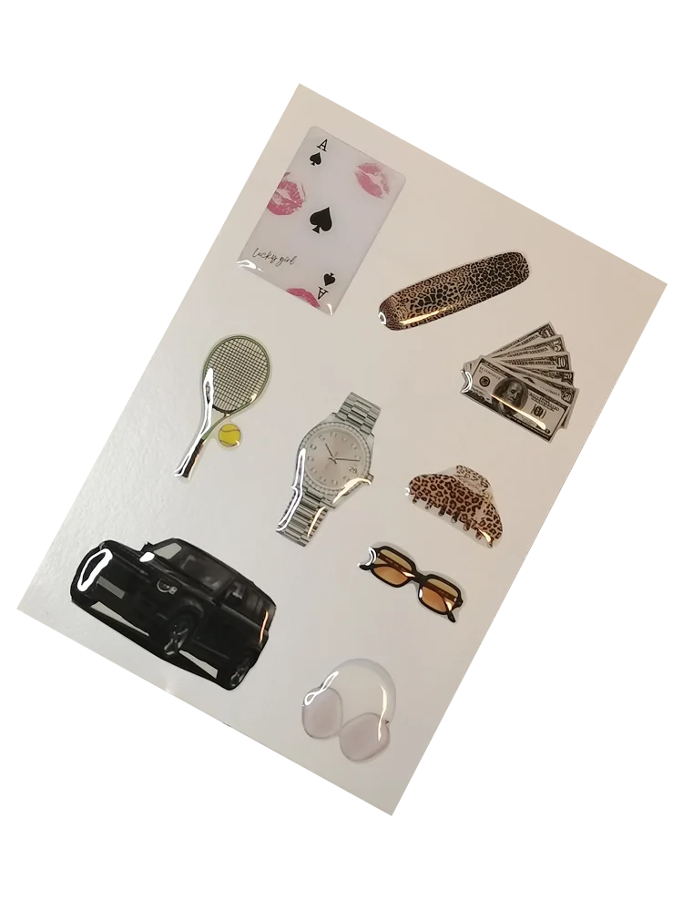 Sweet Decorative for Phone Case 3D Expoy Label DIY Decoration