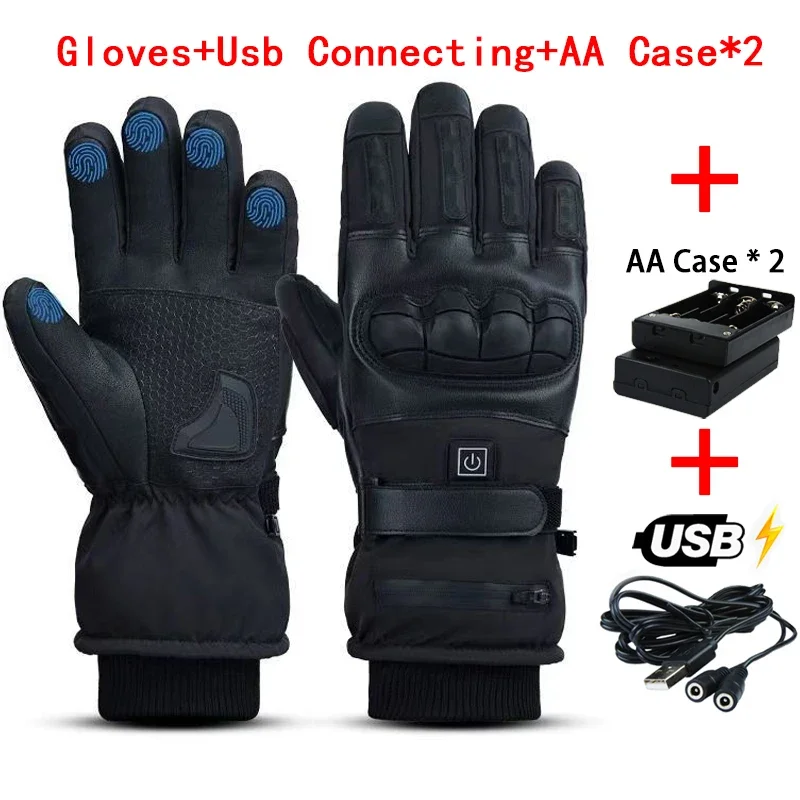 Electric Heated Gloves 5-7.4V Winter Waterproof Ski Gloves Warm Men Women Snow Warm Cycling Gloves Cold Weather Driving Biking