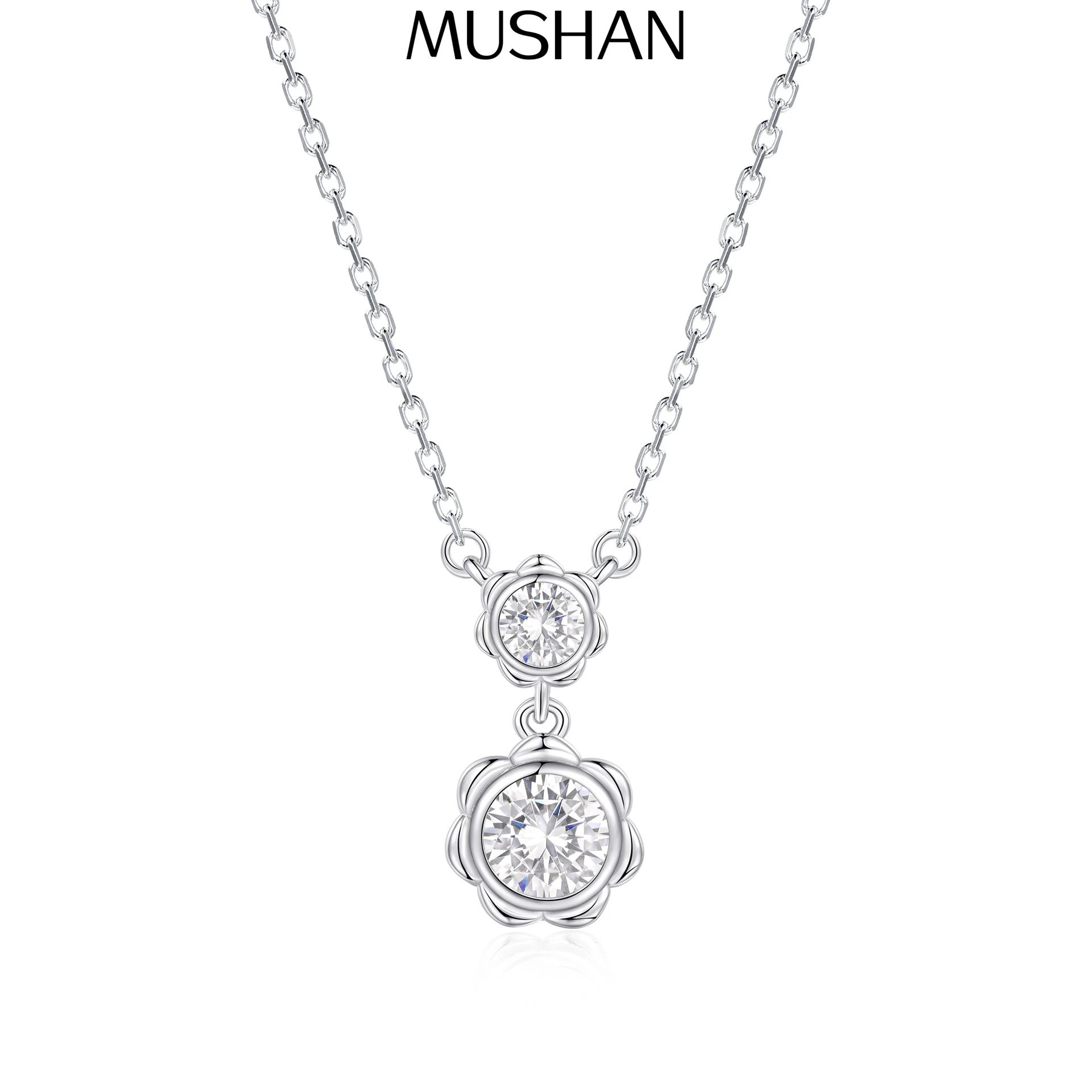 

Ювелирные изделия MuShan: Колье-подвеска из стерлингового серебра 925 пробы с бриллиантами HCD, минималистичный и романтичный стиль, женские украшения