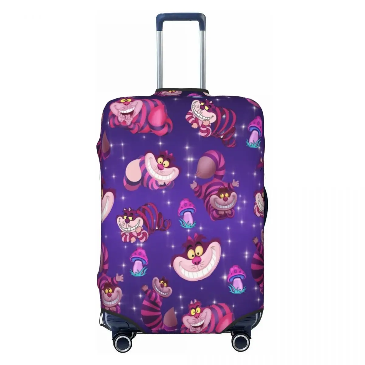 

Fall Into Wonderland Cheshire Cat Suitcase Cover Washable Luggage Covers Protector for 18-32 inch