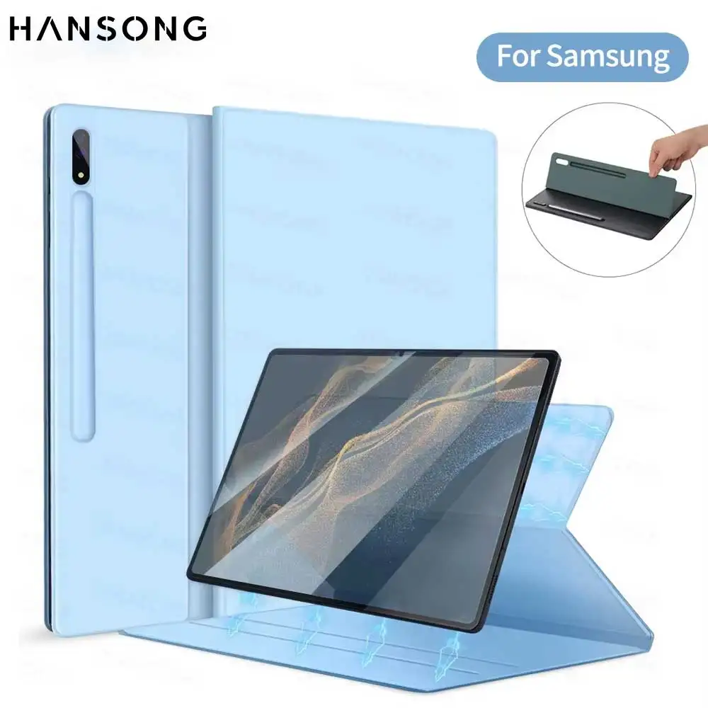 Tablet Case for Samsung Galaxy Tab S6 Lite 10.4in S7/S8/S9 11in for S7/S8/S9 Plus 12.4in S8/S9 Ultra 14.6in Smart Magnetic Cover