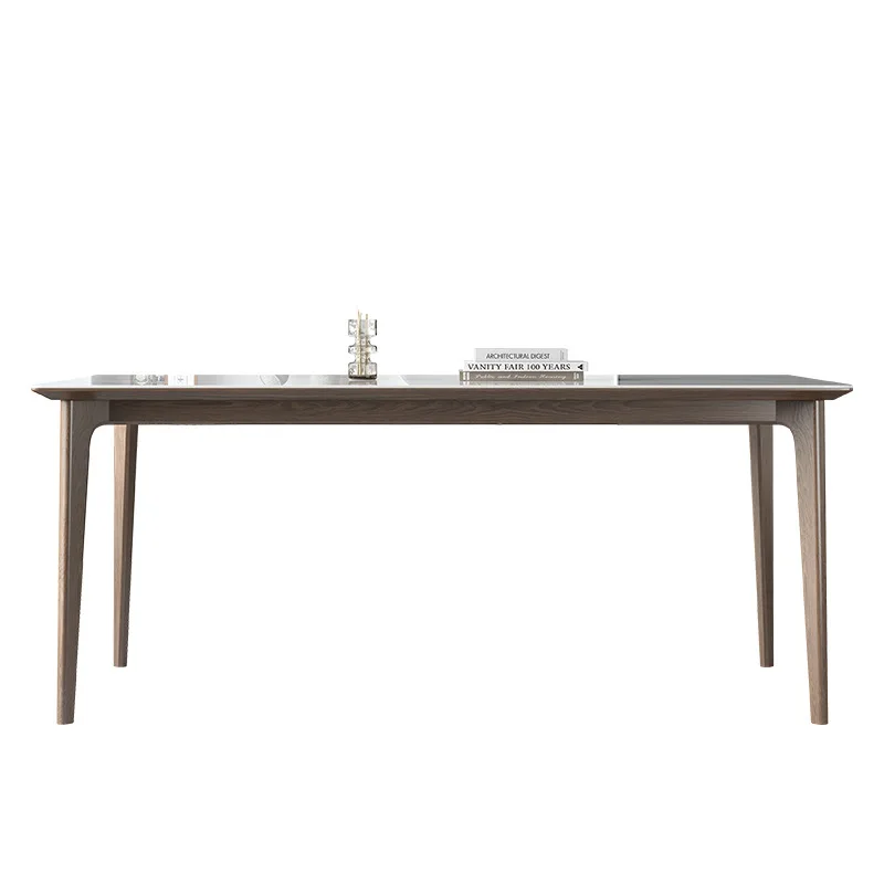 

Deli Feng rock slab dining table solid wood ash wood walnut modern simple household small apartment rectangular dini