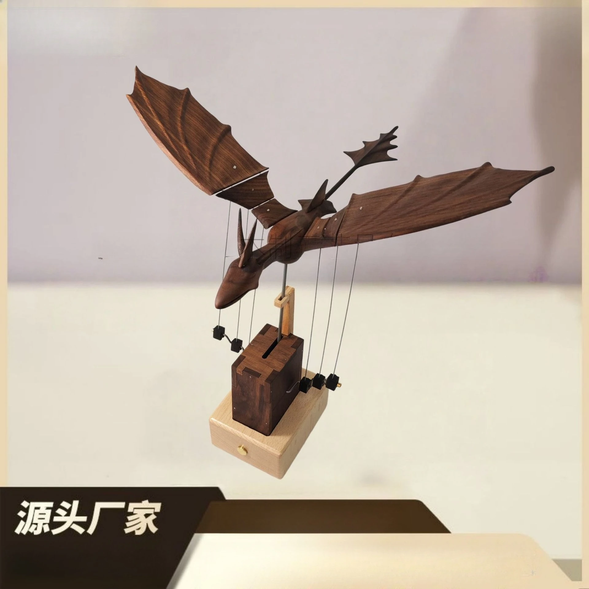 Western dragon black walnut handmade original solid wood ornament birthday gift for holidays