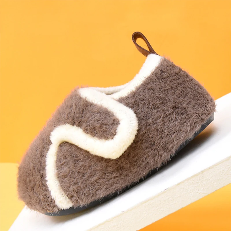 Autumn Winter Sweet Girls Boys Home Slippers Anti Skid Children Kids Cute Cat Indoor Floor Soft Shoes Flat Footwear Zapatos