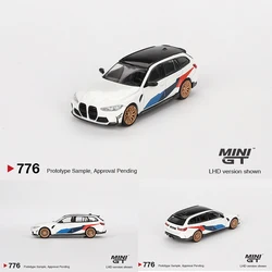 Pressa MINIGT 1:64 M3 MPerformance Touring Alpine White Diecast Diorama Model Collection giocattoli in miniatura