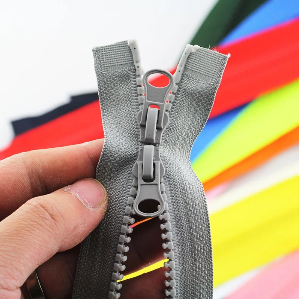 Portable 90cm #5 Resin Zipper Double Slider Two Way Chunky Zip Plastic Teeth Zipper Open End High Quality Jacket Long Zips