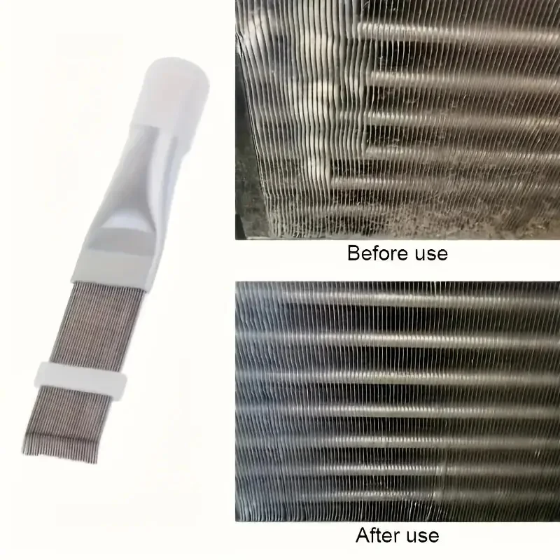 1pc de aço inoxidável fin pente escova alisador limpador evaporador para ar condicionado lâmina refrigeração ferramenta limpeza eficaz