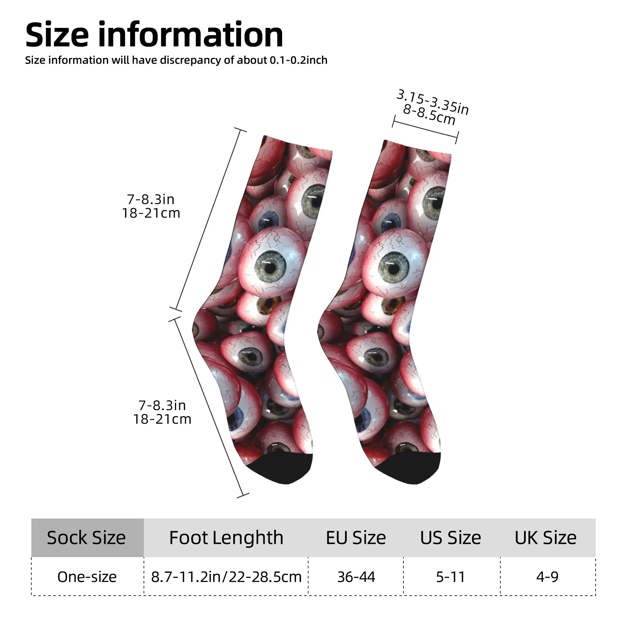 غريبة ومضحكة العين طباعة الجوارب الخريف جوارب Kawaii الرجال تنفس الجوارب تصميم سكيت عدم الانزلاق الجوارب