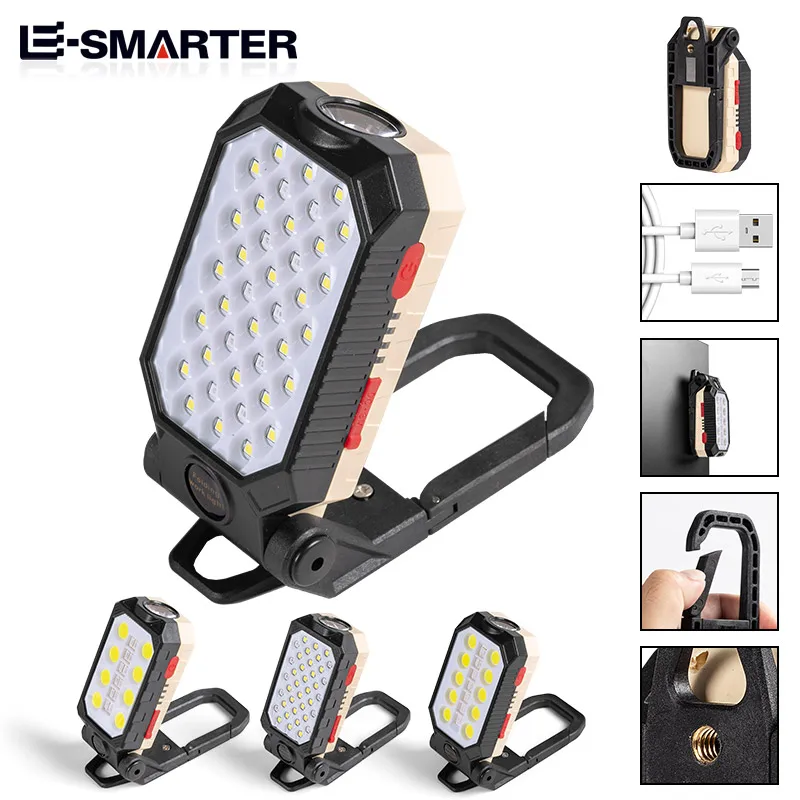 ESMARTER COB Portable Work Light USB Rechargeable Emergency Repair Light Mobile Light Source Flashlight