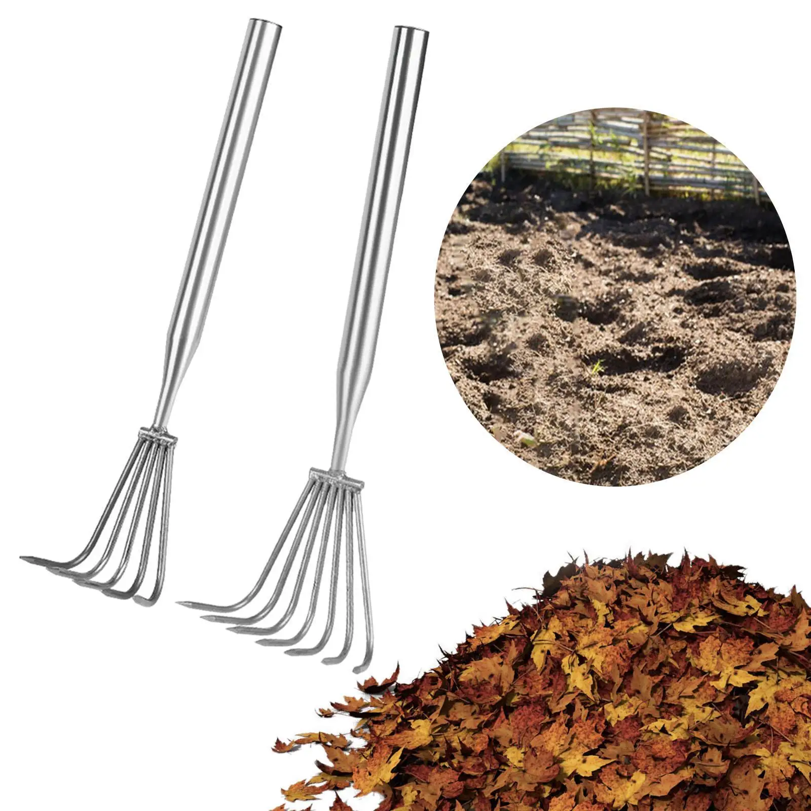 

Hand Rake Portable Garden Rake Cultivator Soil Tiller for Weed Removal Beach Digging