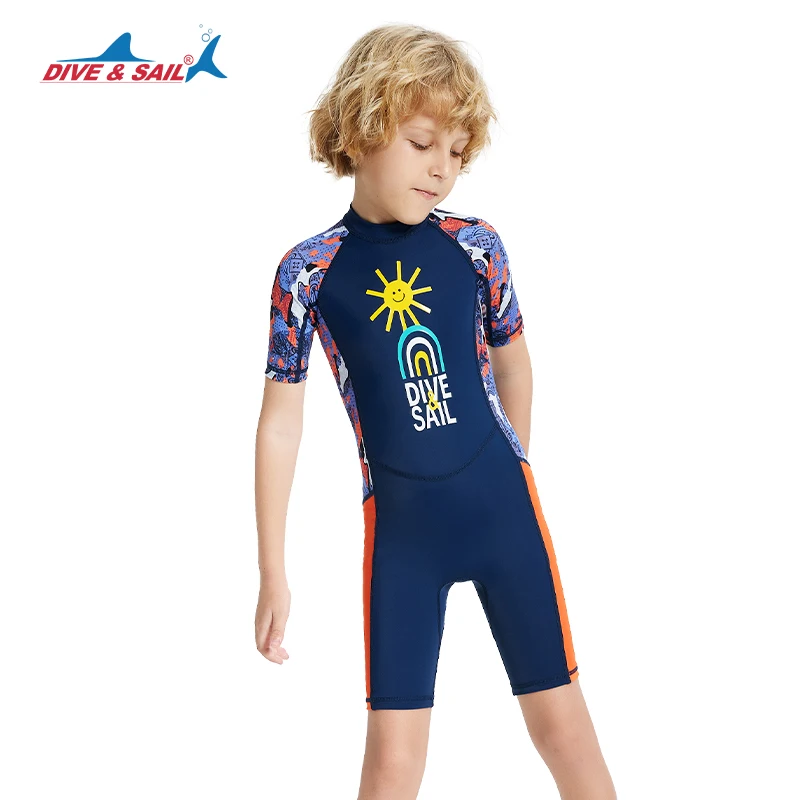 Rash Guard Boys/Girls One Piece Rash Guard Swimsuit Kids Water Sport Short Sleeve Swimsuit UPF 50+ Sun Protection Bathing Suits