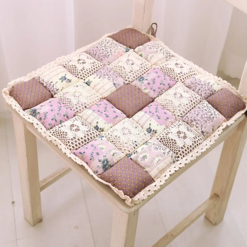 

40X40cm Non Slip Office Chair Student Stool Pastoral Style Cushion Home Garden Cotton New Breathable Portable Cushion