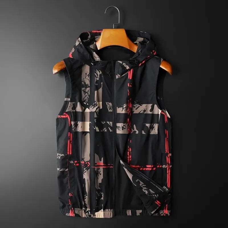 

Новая мужская одежда, верхняя одежда, жилет, британское камуфляжное мужское пальто, весенне-летнее пальто с капюшоном без рукавов