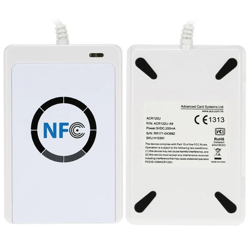 

ABZZ-ACR122U Programmer ISO14443 Smart Chip Card Reader 13.56Mhz Tag Clone Copier NFC Duplicator RFID Duplicator (B)