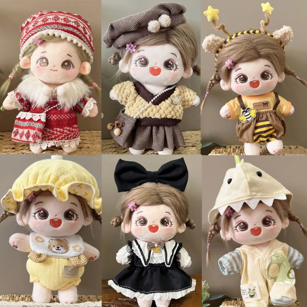Dolls Clothes Suit for 20cm Cotton Doll Clothing Stuffed Toy Dress Up Set