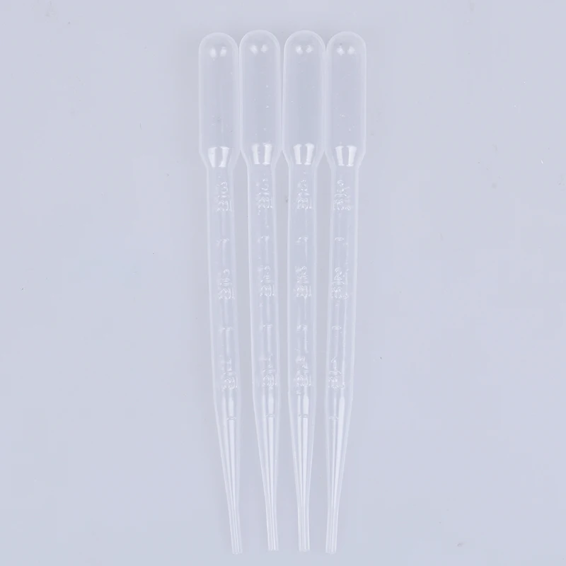 4 pz 3 ML Strumenti di Laboratorio Pipette di Plastica Usa E Getta Graduato Pasteur Pipetta Contagocce Strumenti di Trucco In Polietilene