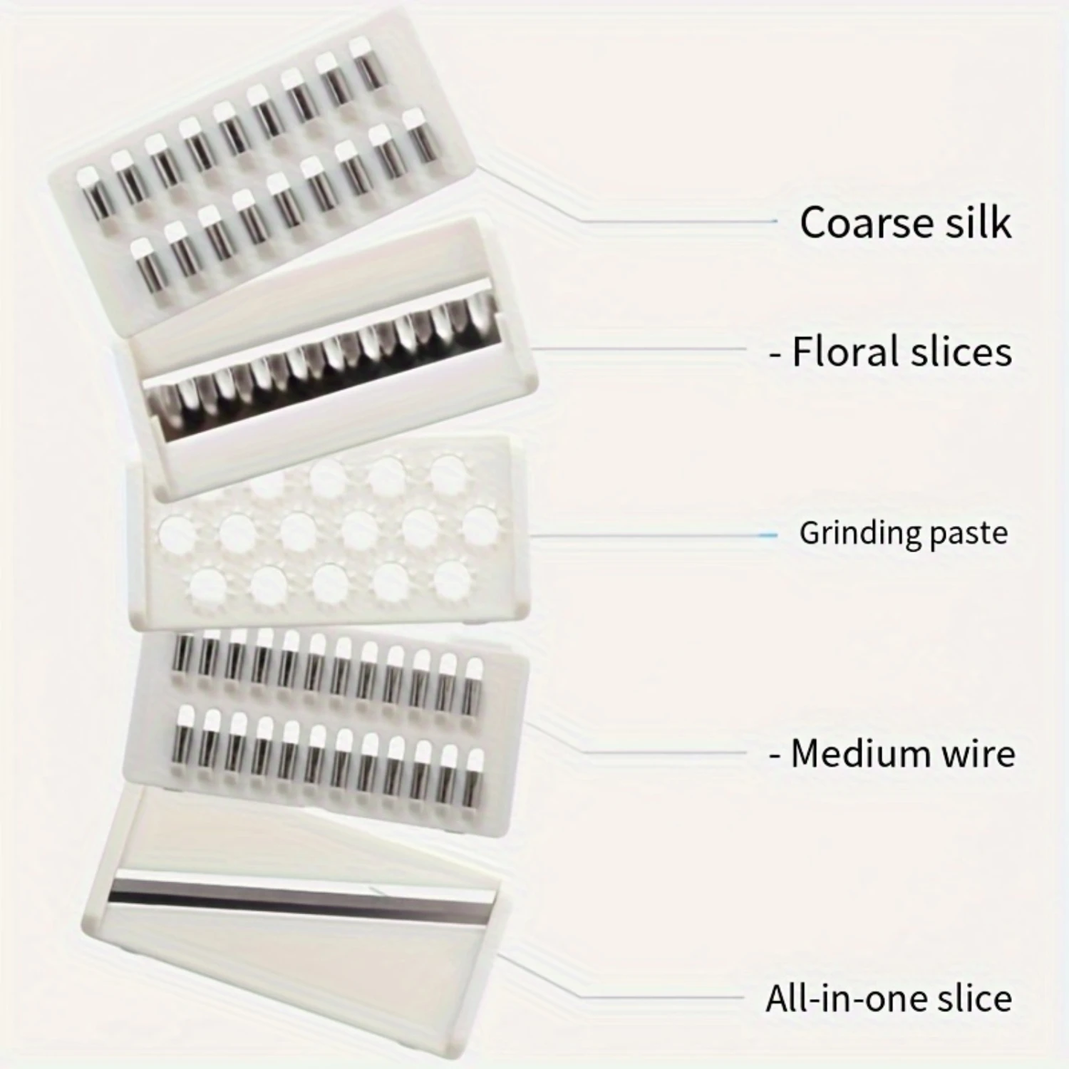 12pcs Multifunctional Grater Set with 5 Interchangeable Blades, Plastic Handheld Vegetable Slicer, Potato Shredder, Cheese Grate