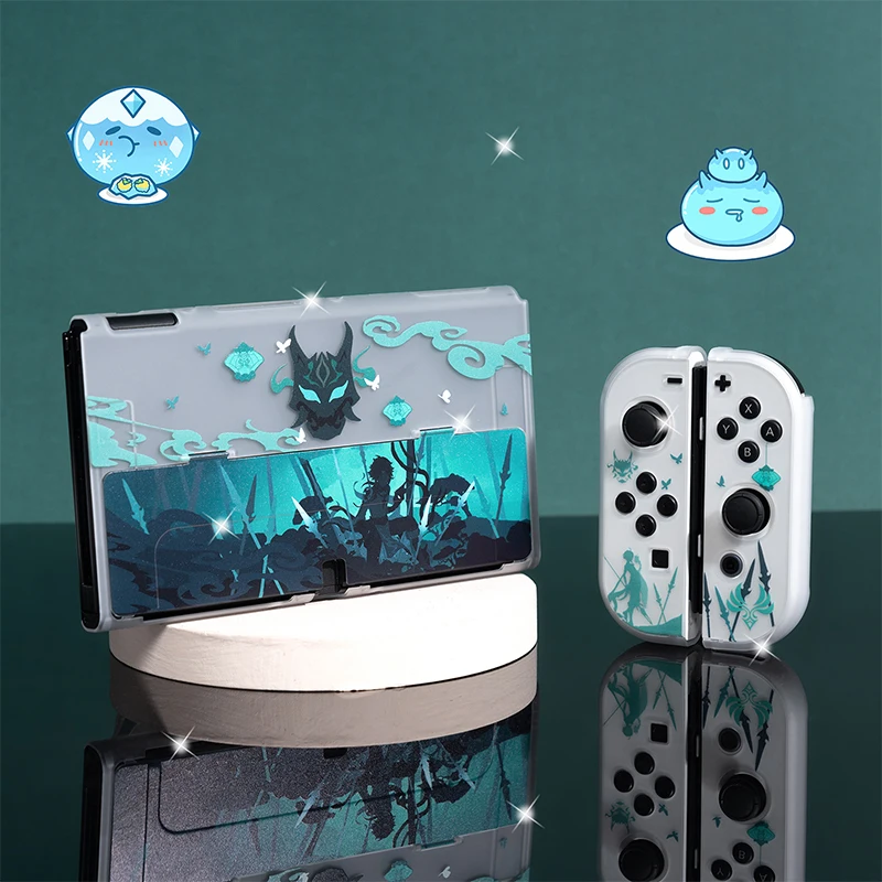 Genshin Xiao Anime Case for Nintendo Switch OLED/Switch Console and Joy-Con Shock-Absorption and Anti-Scratch Hard PC Cover