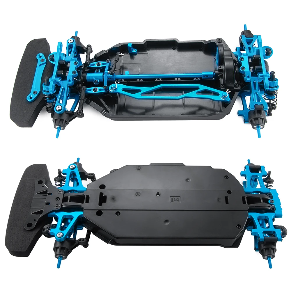 AXSPEED Chassis Frame Body Shell Assembled Set Metal & Plastic/Carbon Fiber for Tamiya TT02 1/10 RC Model Car Upgrade Parts