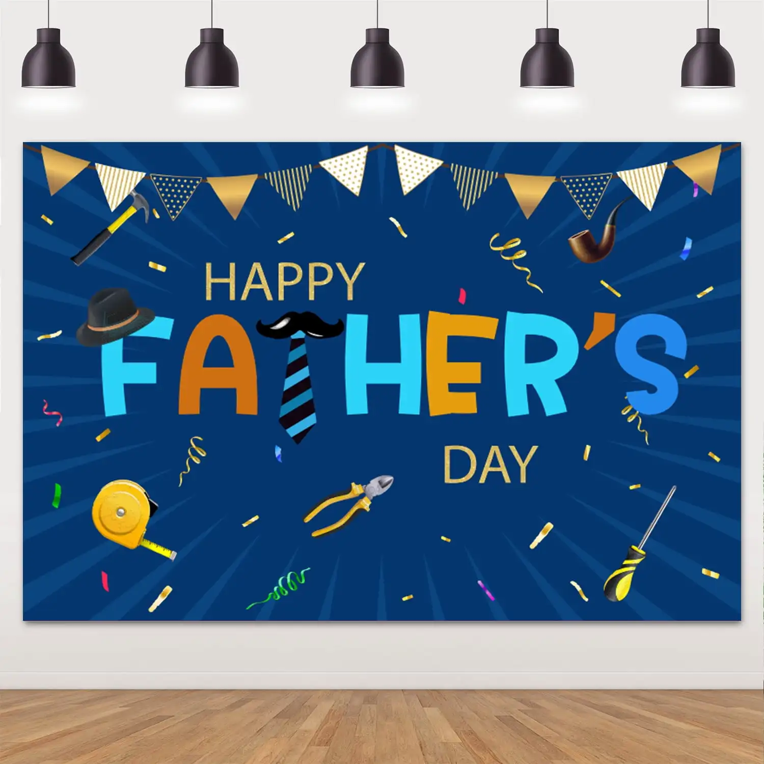 Happy Father's Day Backdrop Father's Day Decor Washable and Reusable Background Cloth Best Ever Dad Father's Day Party Decor