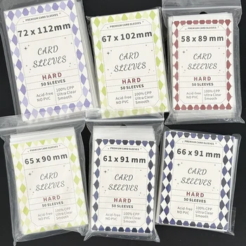 Skysonic-kpopカードスリーブ、ホロポポストカード用のクリアホルダー、トップロードフィルム、写真カードゲームカードプロテクター、マルチサイズ、50個