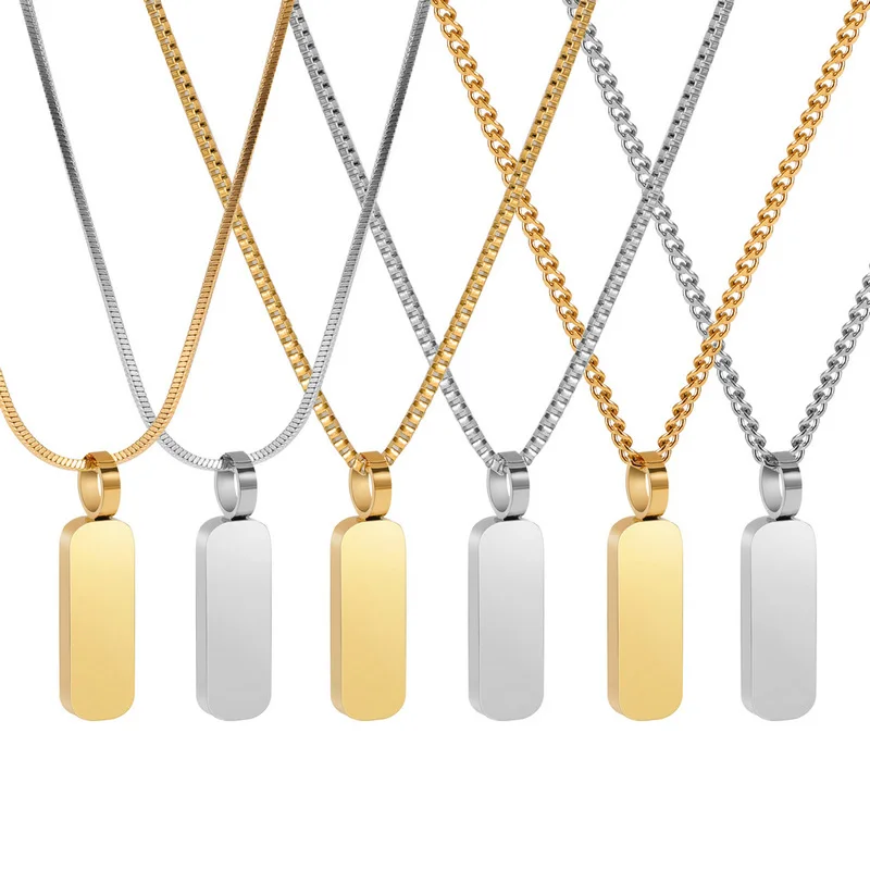 Small Dogtags Pendant Necklaces for Women Men Boys,Black Silver Color Stainless Steel Military Dog Tag with Box Chain Gift