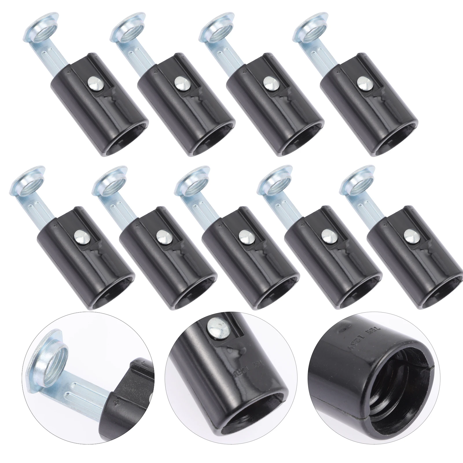 

9 pcs Lamp Holder Bracket E14 Plastic Iron Base Socket Black Color Ceiling Hanging Parts Chandelier Light
