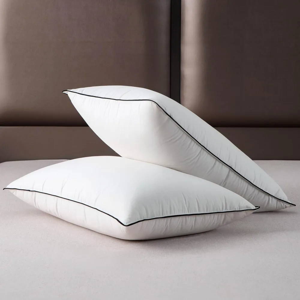 Luxury White Goose Down Pillow - A Soft and Supportive Down Pillow Suitable for Sleeping on The Back, Sides, and Abdomen