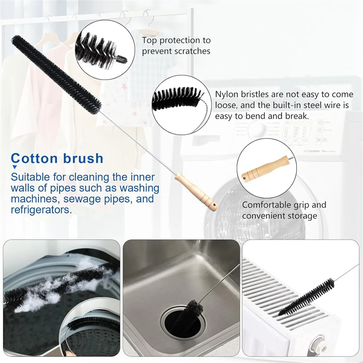 Dryer Vent Cleaner Kit for Dyson V15 V12 V11 V10 V8 V7 Gen5 V6 DC58 DC59 Vacuum Cleaner with Dryer Lint Brush
