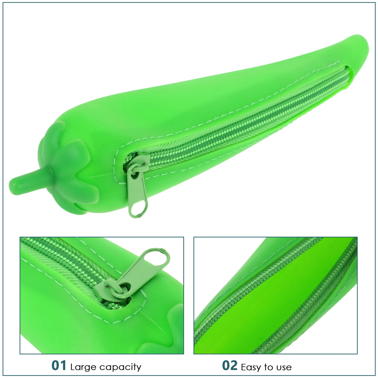 

Chili Shaped Silicone Pencil Bag Cute Stationery Organizer For Students Pencil Storage Pouch Multipurpose Pen Holder