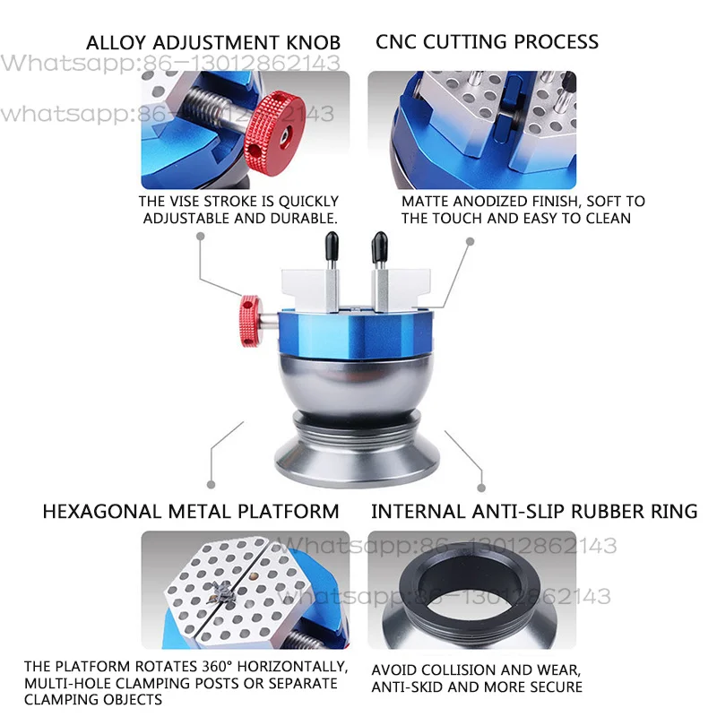 Universal Spherical 360-Degree Rotating Vise UA-90636 CNC Model Production Coloring Fixture for Precision Engineering