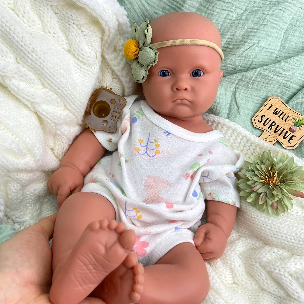 

45cm Silicone Reborn Baby Girl Can Open Mouth Lifelike Weighted Full Body Soft Touch Hand Painted Veins Doll Collectible Gift