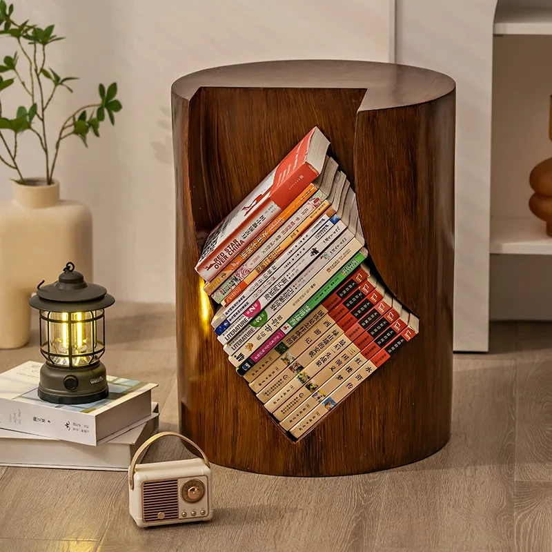 

Wabi Sand wind side few medieval small coffee table sofa living room creative wooden pile storage Internet celebrity Nordic libr
