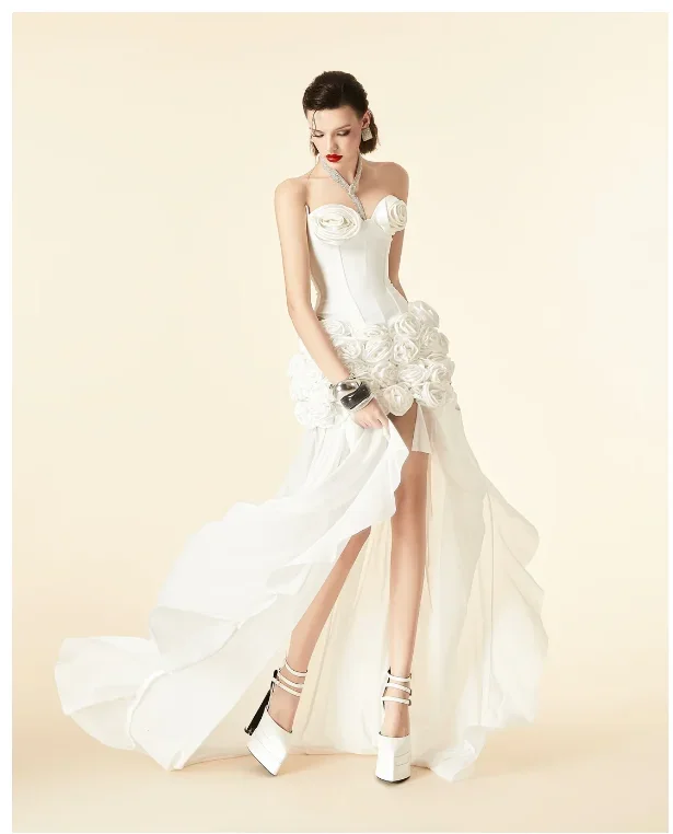 

2025 Summer Two Piece Set Women's Skirts Sets Celebrity Prom Dresses Wedding Suit for Women Luxury Brithday Outfits Elegant Gown
