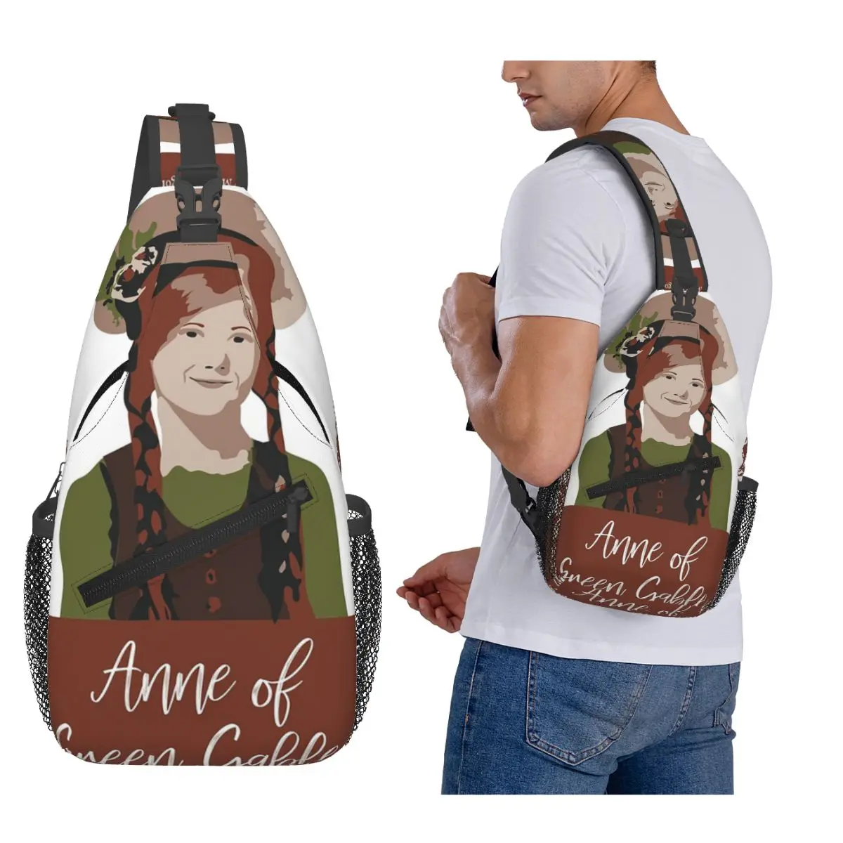 

Нагрудная сумка Anne Of Green Gables, мужской рюкзак через плечо на слинге, нагрудная сумка, дорожный походный рюкзак, сумка на плечо
