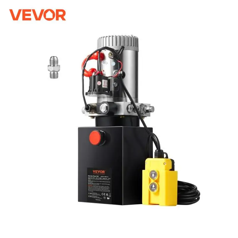 VEVOR Hydraulic Pump 4 Quart Hydraulic Power Unit Single Acting Dump Trailer Pump 3200 PSI Max Relief Pressure Dump Trailer