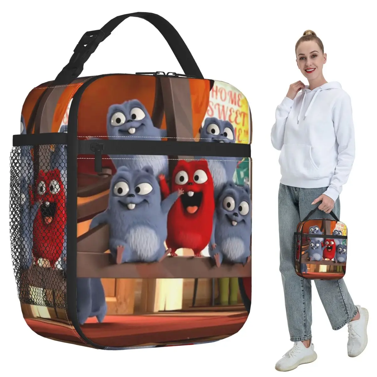 

Grizzy And The Lemmings Anime Insulated Lunch Bag for Women Office Cooler Thermal Food Box Tote Leakproof Lunch Boxes Container