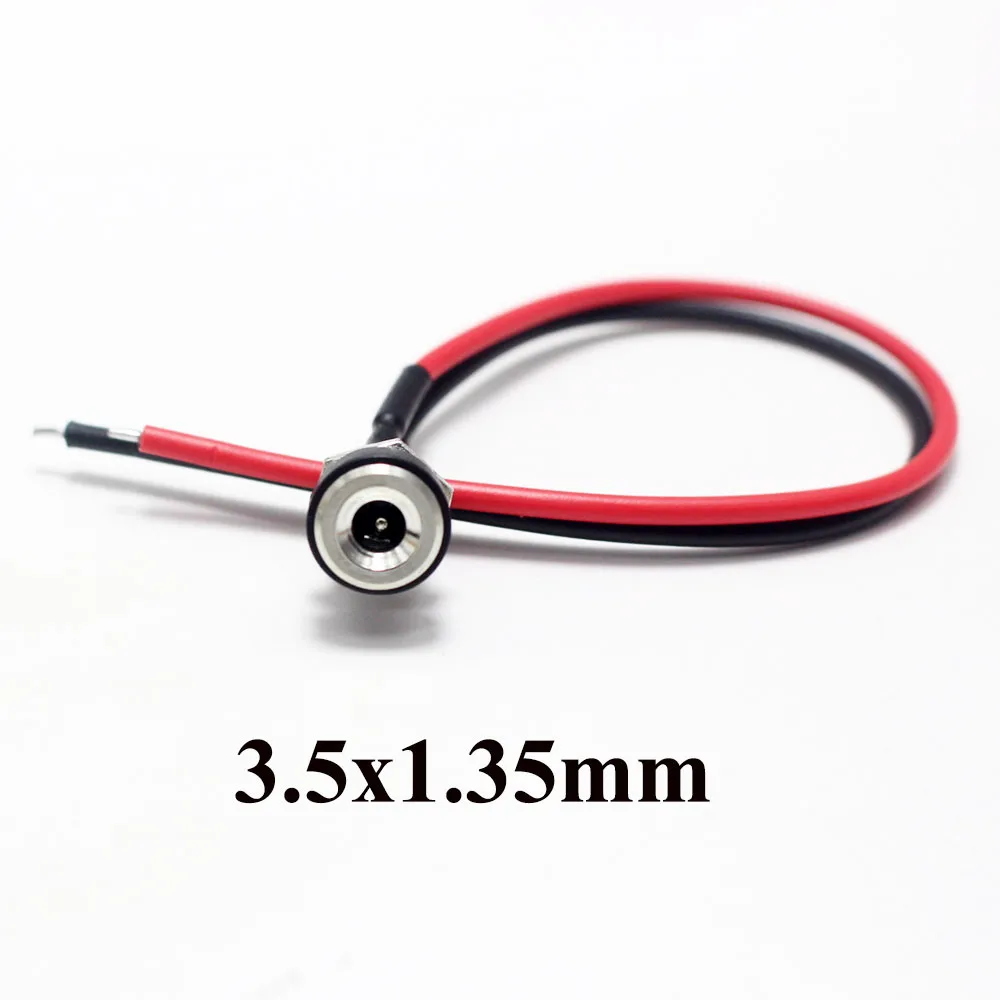 1Pcs DC-022B18AWG DC 5.5x2.1 5.5*2.5 3.5*1.35mm Power Cable Wire Connector Charger 10A Current DC Power Plug Female Socket 15CM